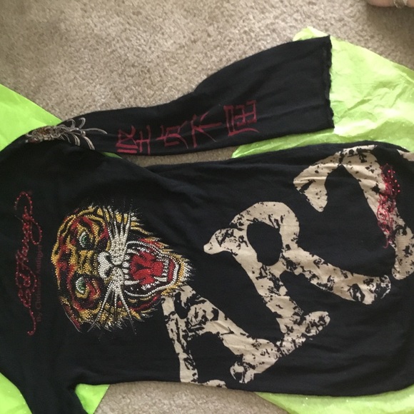 Gorgeous Blinged Out Ed Hardy Sweater - Picture 7 of 8